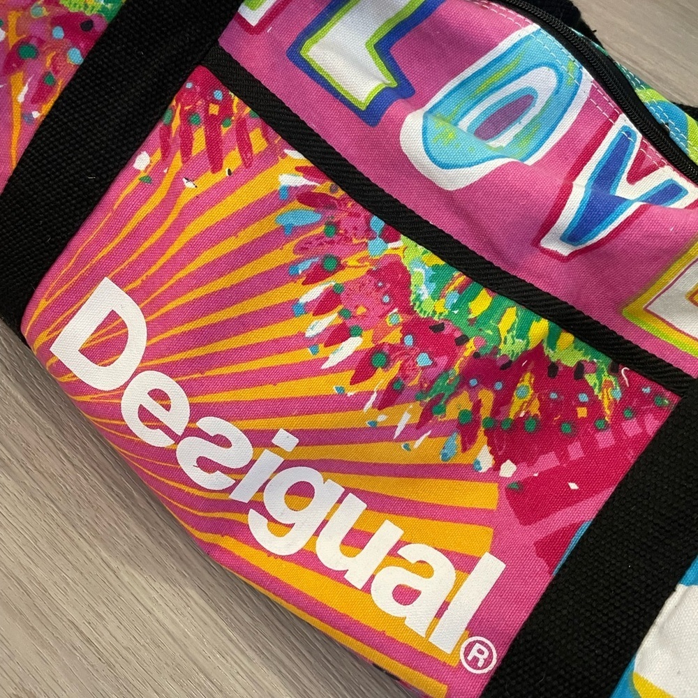 DESIGUAL Colorful Designer Travel Duffle Bag. - Picture 4 of 11